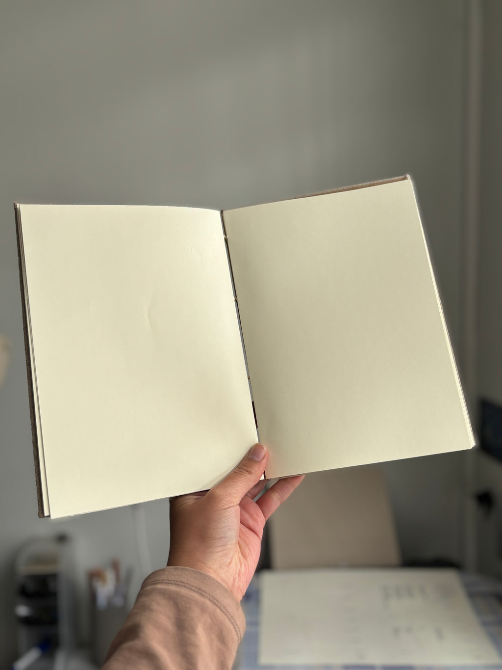 Cuaderno copta con detalle de cuero